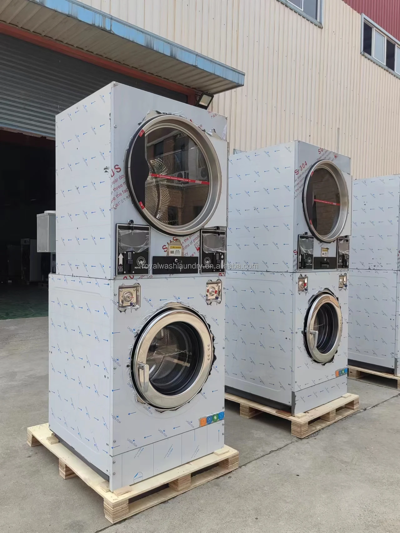 Royal Wash Brand Fully Automatic Professional Commercial Laundry Equipment  Stack Washer Dryer