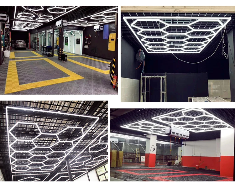 Car Detailing Ceiling Light Garage Hexagon Led Light With 3