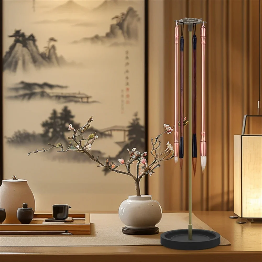 Латунный держатель для кистей каллиграфии с 6 иглами и чернилами