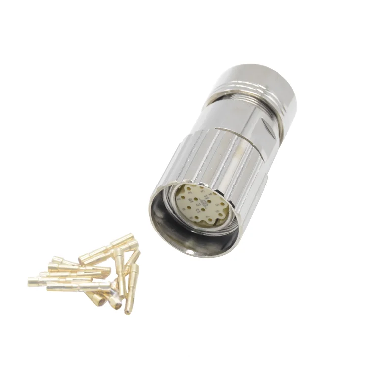 Connector Supplier Crimp Waterproof Panel Mount Socket M623 M23 12 Pin Circular Electronic Plug Connector