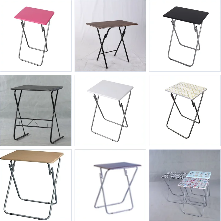 Portable Coffee Table Round Mdf Metal Top Modern Living Room Furniture