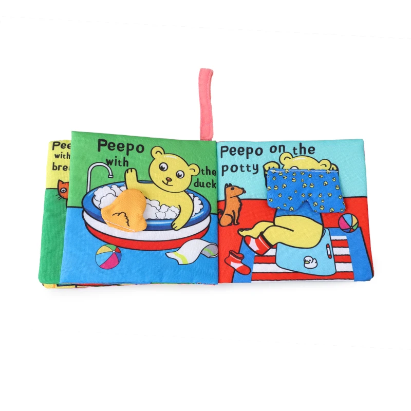5 Pages Soft Quiet Book English Cartoon Story Books Fabric Book B082