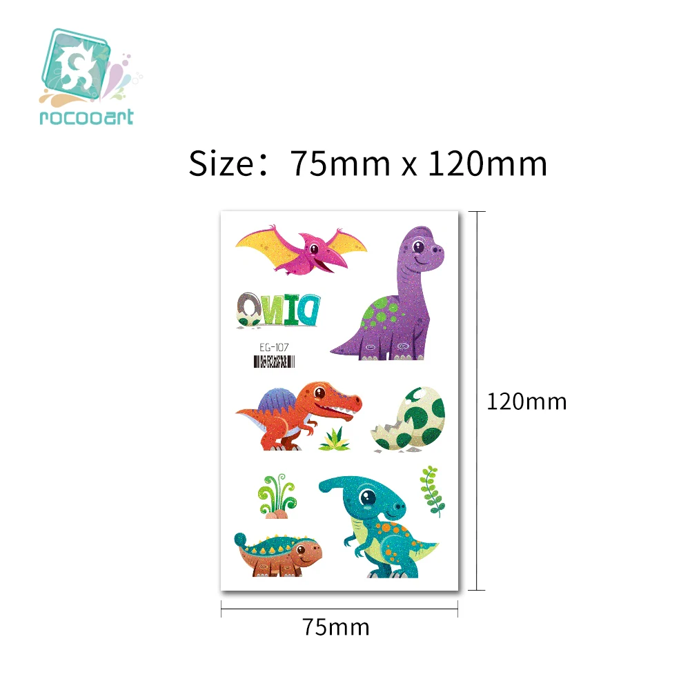 100 Tatouages Temporaires Dinosaures Pour Enfants – Motifs Amusants Et Sans Danger – Idéal Cadeau Anniversaire Vegan