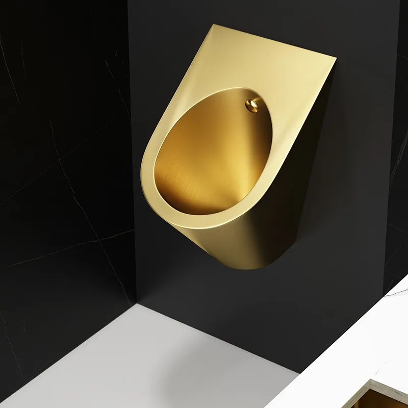 Black 304 stainless steel urinal commercial men's adult urinal bathroom sensor toilet men's sanitary ware bar toilet brushed gold