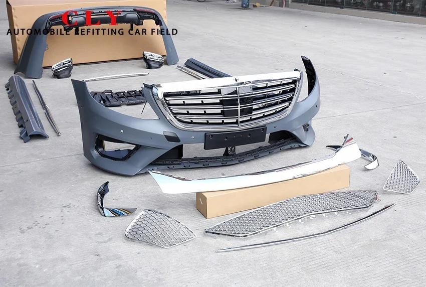 High Quality  for Benz S Class W222 Before LCI Modified to S65 Front Bumper Rear Bumper AMG Bodykit