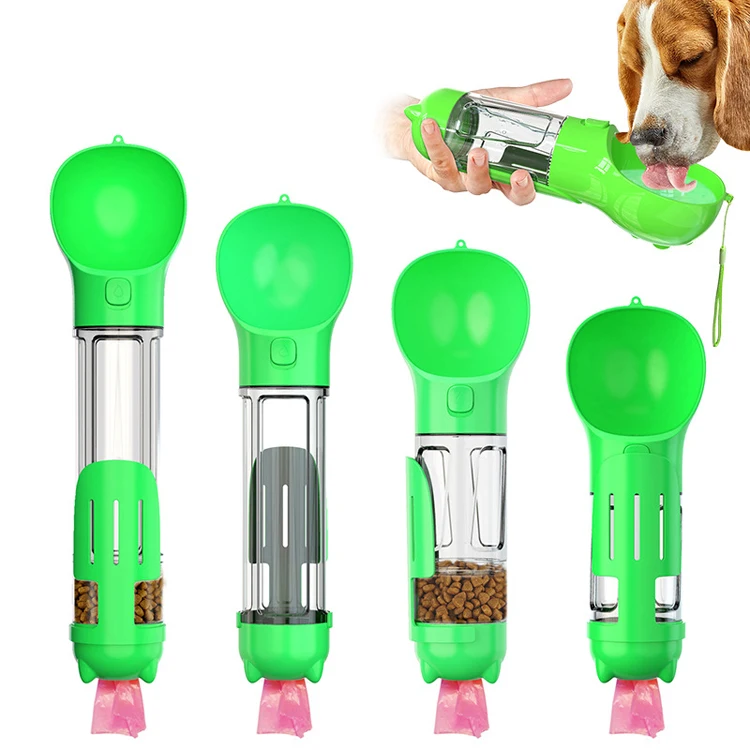 Hot Sales 4 In 1 Portable Travel Dog Water Bottle Outdoor Walking Pet
