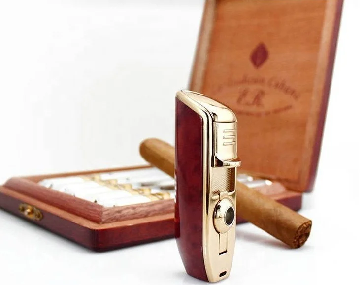 Amazon Refillable Windproof Triple Jet Flame Torch Cigar Gas Lighter Ready To Ship Torch Lighter