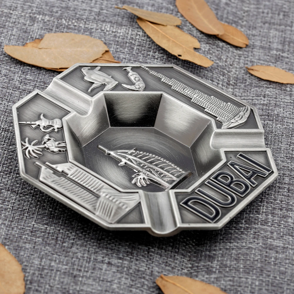 Custom Logo Creative Portable Luxury Vintage Souvenir Ash Tray Set