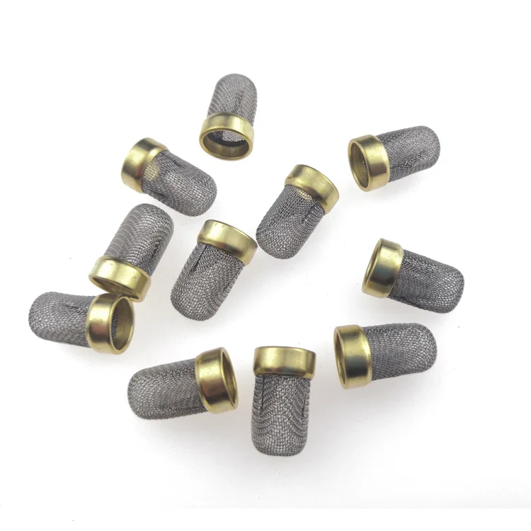 Brass Ring Filter Element Fuel Injector Micro Basket Filter Miniature Copper Wrapped Edge Filter Screen