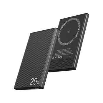 Factory Aluminum Alloy 5000mAh Magnetic Power Bank 20W Output Cool Slim Wireless Charging Heat Dissipation Hole Cool Features