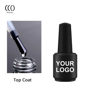 CCO hema free clear gel polish private label high gloss shining No-Wipe uv gel top coat base coat