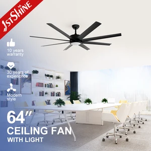 1stshine LED Ceiling Fan Factory Big Space High Airflow 64 Inches Ceiling Fan with Led Light and Remote
