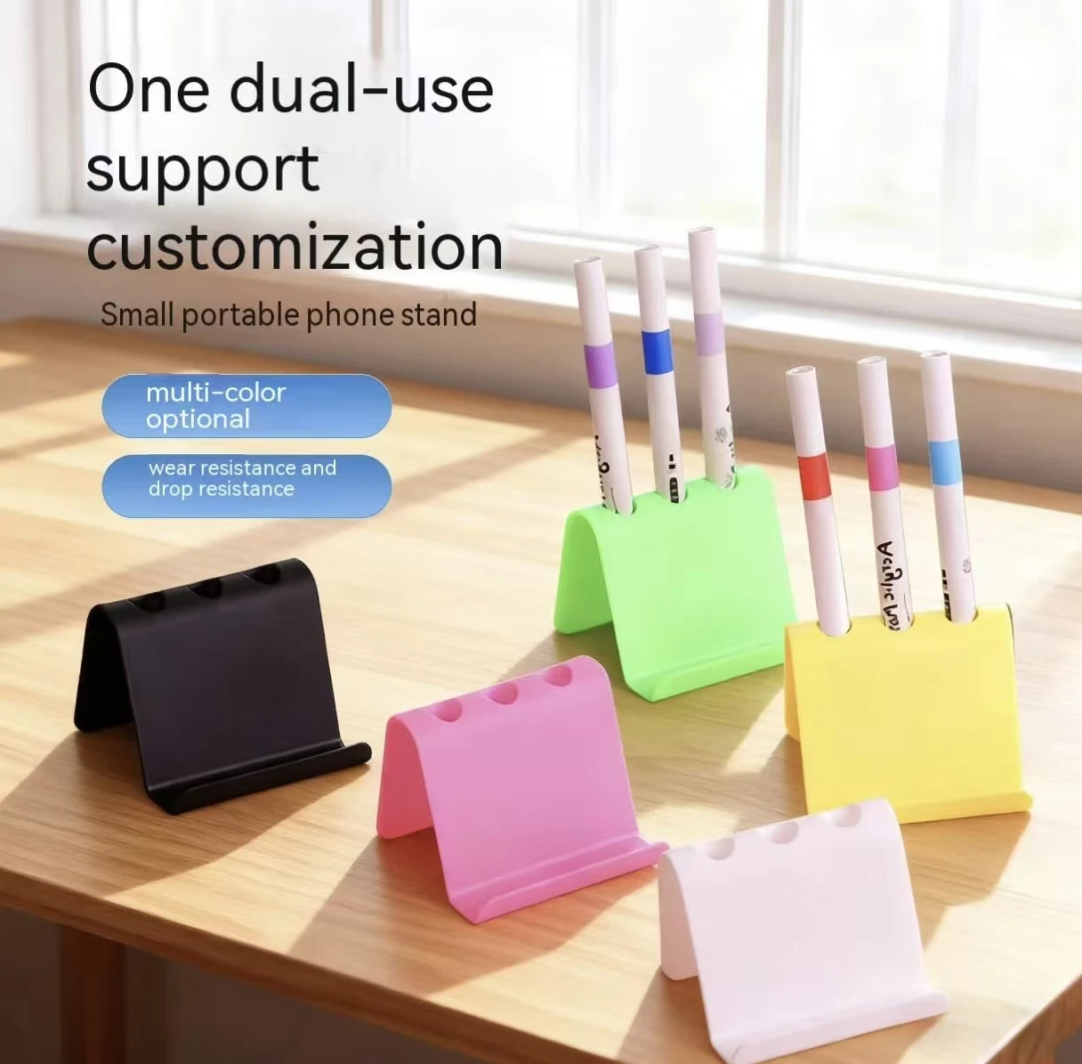 Portable Business Card Mobile Phone Stand & Holder for Desktop-Custom Logo Advertising Wholesale Gifts