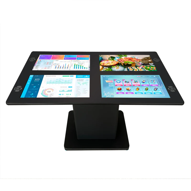 Android Waterproof Interactive Smart Restaurant Dinning Table with Wireless Charging