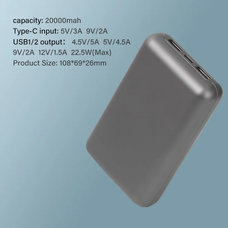 Doublepow Mini Mobile Power Bank 20000 MAH 50000 MAH Ultra Slim Super Fast Charging Waterproof ABS Material Power Bank