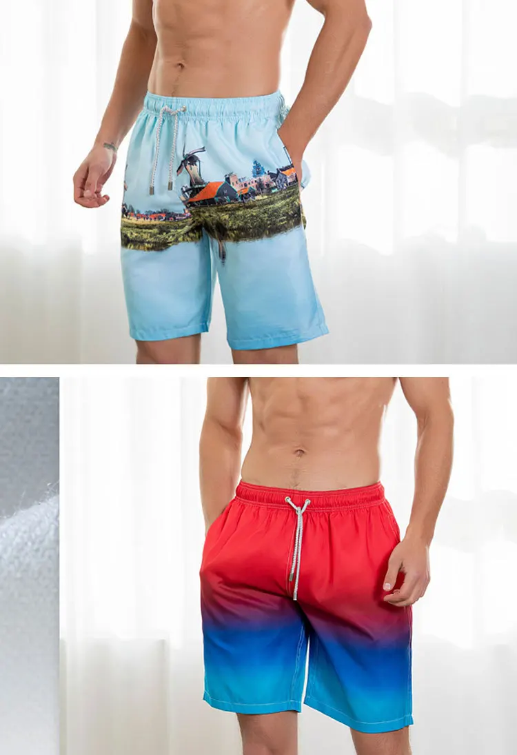 2023 Manufacturer Summer Water-Reveal Beach Shorts custom fashion Side slip water Men's Beach Shorts67_voghion.com