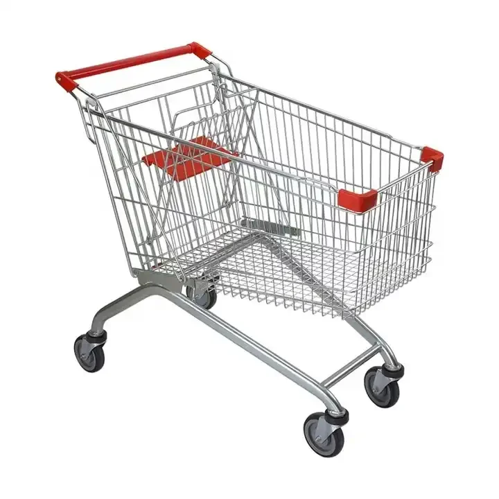 Supermarket Trolley Shopping Cart - Buy Double Layers Collapsable ...