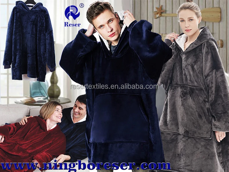 One Size Sherpa Blanket Hoodie Wearable Warm Sweatshirt for Adults Perfect Winter Gift for Women Moms Men