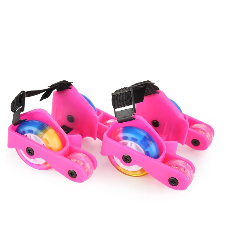 Flash Wheel Heel Roller – Knipperende Rolschaatsen Voor Kinderen & Volwassenen, 2 Stuks, Zwart/Roze