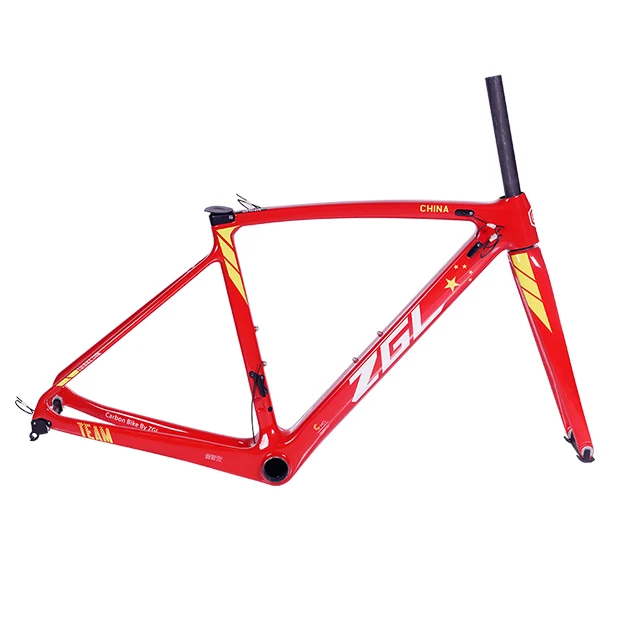 ロードバイク レッド 卸売自転車部品ZGL-CR41自転車フレームカーボンレッドディスク