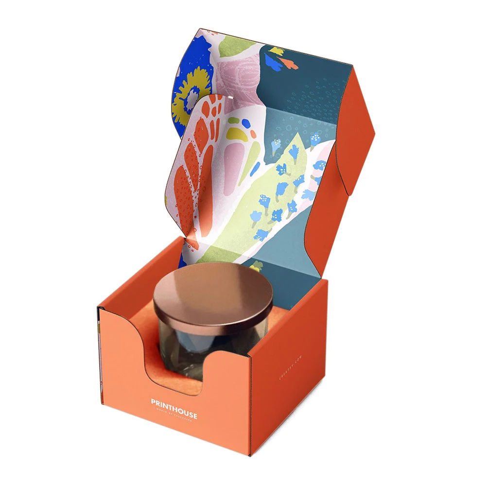 Custom Logo Glass Candle Jars Package Candle Box Packaging Luxury With Ribbon