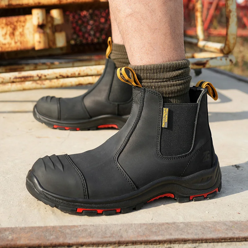 ZGL603-1 Professional Factory No Lace Mining Boots Crazy Horse New