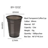 แก้วกาแฟสีดำ PET ขนาด 89-12 ออนซ์