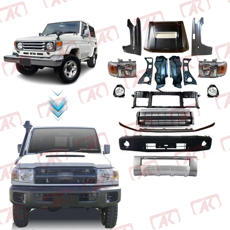 2024 Conversion Facelift Kit Front Bumper Upgrade Body Kit for Landcruiser 70 Series LC76 FJ76 LC79 FJ79 Pickup Accessories