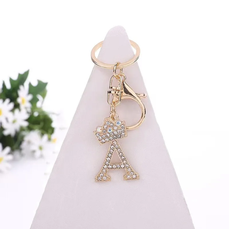 ELISE & FONDA Z704 Alphabet Initial Letter E Charm Keychain Key Ring
