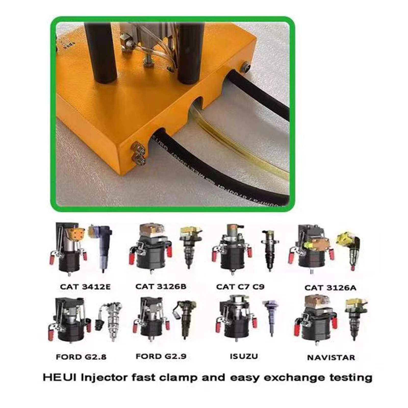 Diesel Injector Testing Tank with HEUI Nozzle Fixture Electric Engine Analyzer Medium Pressure Bench Accessory