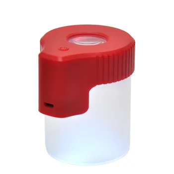 Popular Smoking Accessory Storage  LED Light Up Rechargeable Magnifying Stash Jar Container