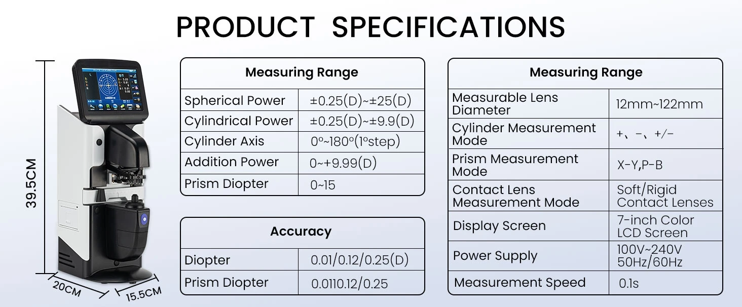 JD-2600A Auto Lensmeter Optometry Hot Selling Products Digital Lensmeter
