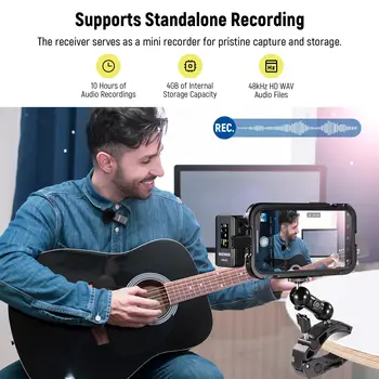 NEEWER 4GB Storage Wireless Lavalier Microphone Professional Wireless Lavalier Microphone detail image