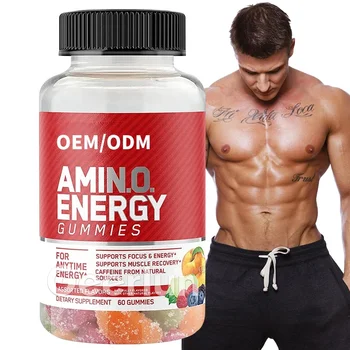 Factory Custom Energy Caffeine Gummy Enhance Focus & Muscle Supplements AMINO Energy Gummies