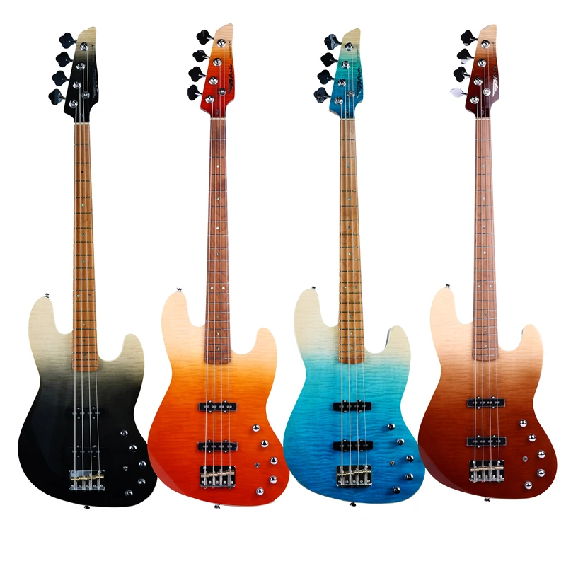 PB-770 フレイムメイプル カラフル 4弦 高品質 エレキベースギター