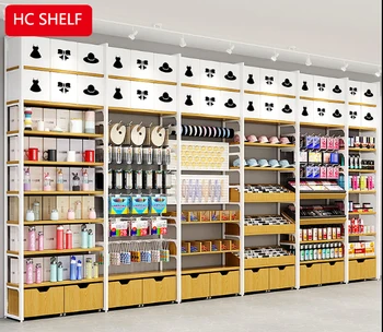 Wholesale Fashionable Retail Cosmetic Display Shelf Boutique Design for Miniso Store Furniture