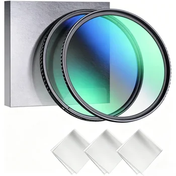 Nano-K Filter Kit 55mm CPL Circular Polarizing Filter Aluminum Frame Nano Coating Lenses 3pcs Cleaning Cloths detail image