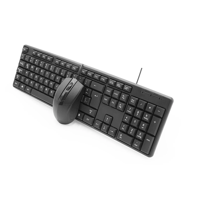 New Black 104 Keys Keyboard Mouse Combo Ergonomic Wired Usb Keyboard