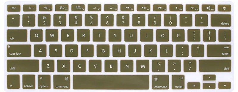 Цветной мягкий чехол для клавиатуры ноутбука с английской раскладкой для Macbook Air 2019/2020 Pro 13,3 A2141/A2251/A2289/A2338