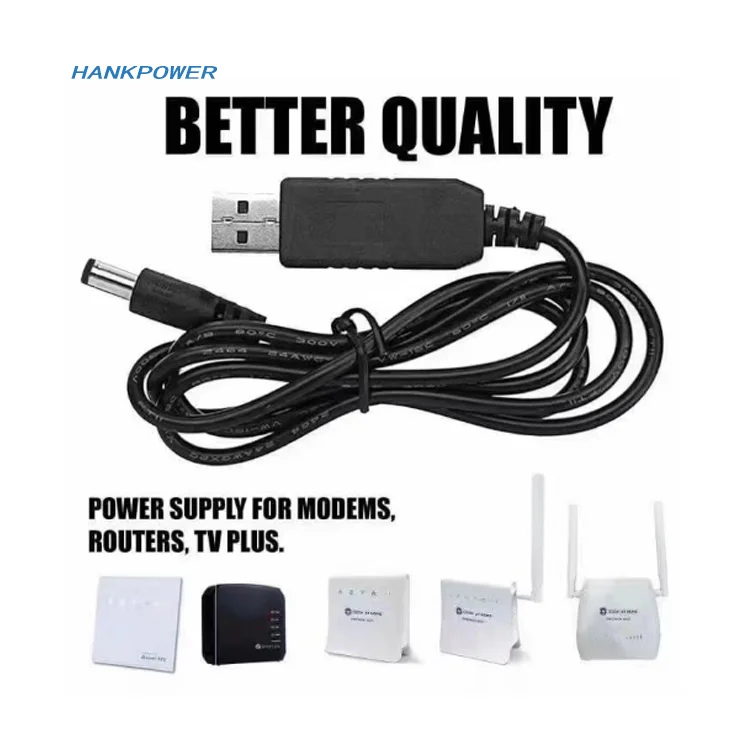 USB Power Boost Cord DC 5V to DC 5V / 9V / 12V Step up Module USB Converter Adapter Cable 2.1x5.5mm