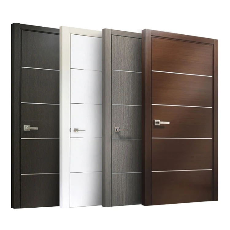 Foshan Factory Customise Modern Indoor Composite Solid Core Wooden Doors Interior Bedroom Melamine Plywood Flush Door
