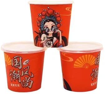 Disposable Hot Food Kraft soup Cup Soup Bowl Paper Cups Wholesale Biodegradable Waterproof Custom Printed pattern