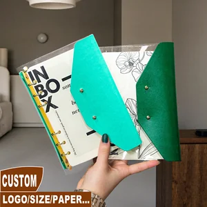 New Arrival Custom Logo Journal High Quality A5 A6 A7 Eco-Friendly Clear PVC Cover Planner Wholesale Pu Leather 6 Rings Notebook