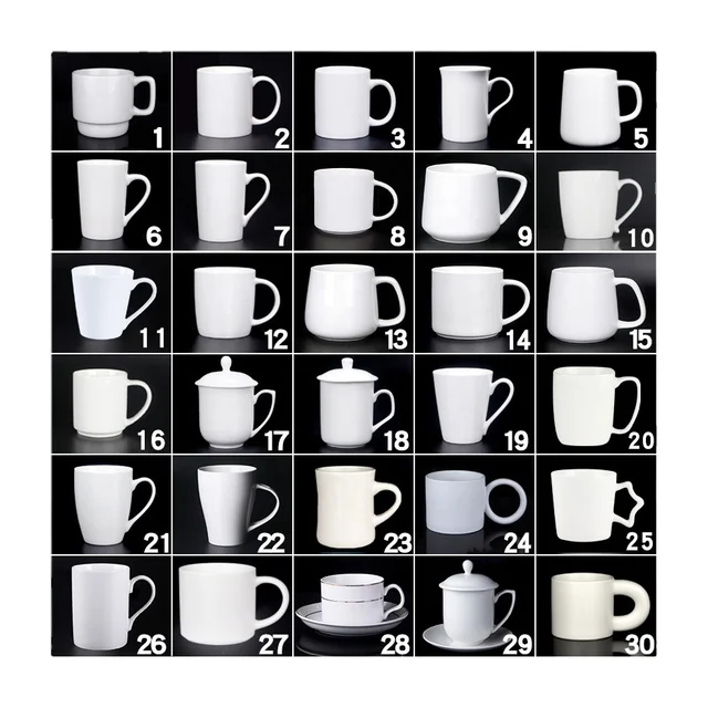Manufacturer custom logo printed ceramic coffee sublimation mug eco-friendly porcelain stoneware tea cup for home hotel