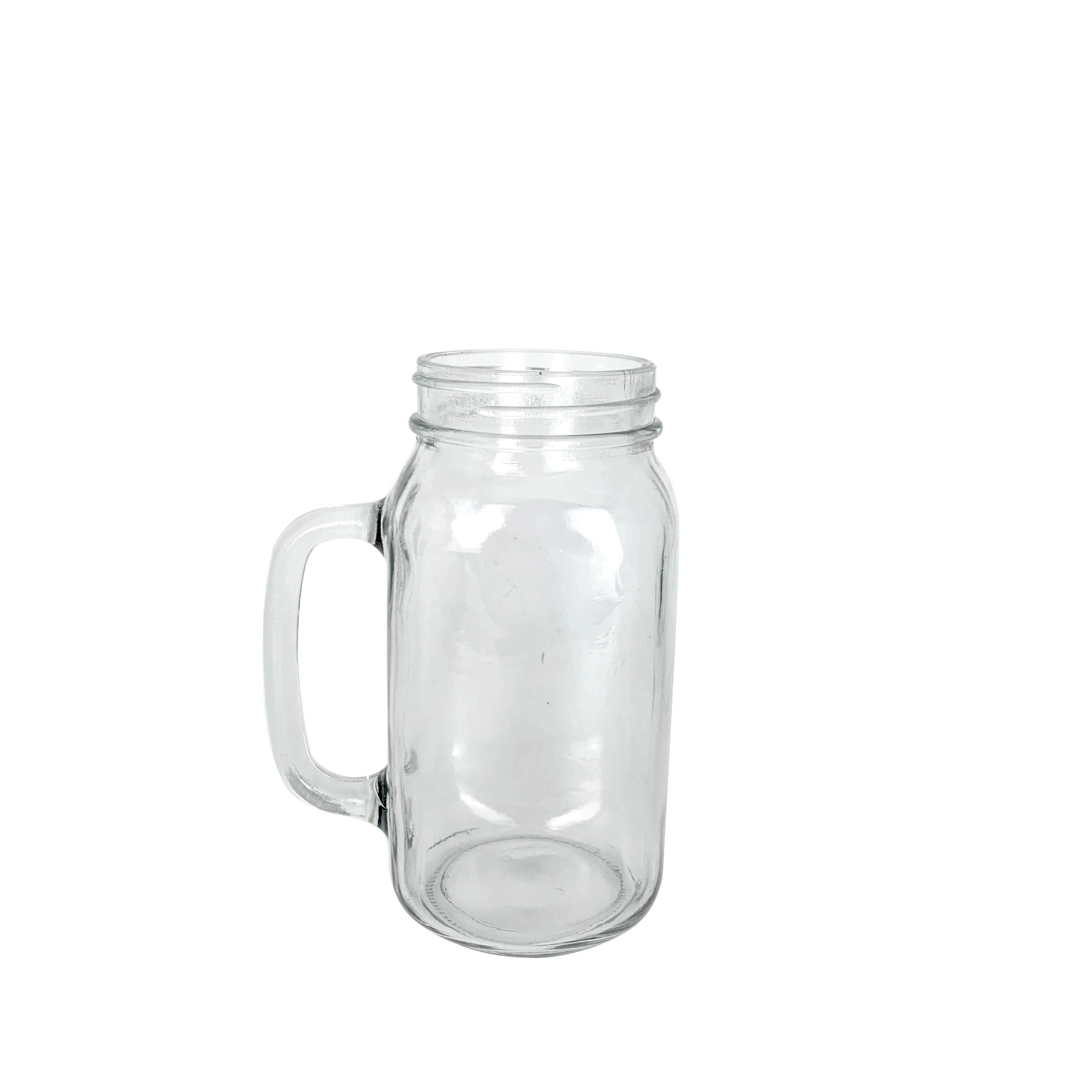 Clear Color 16oz 480ml Ice Cold Drink Mason Jar Mug with Handle