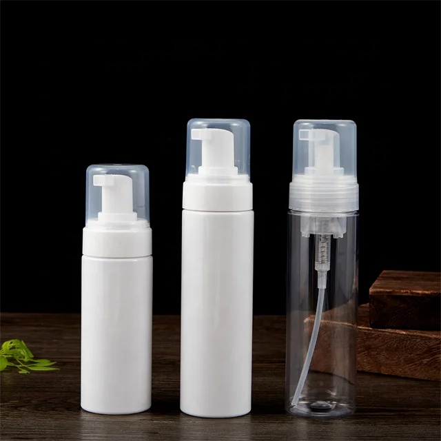 high quality 100ml 120ml 160ml pe pet plastic clear facial cleanser foam pump bottle wholesale