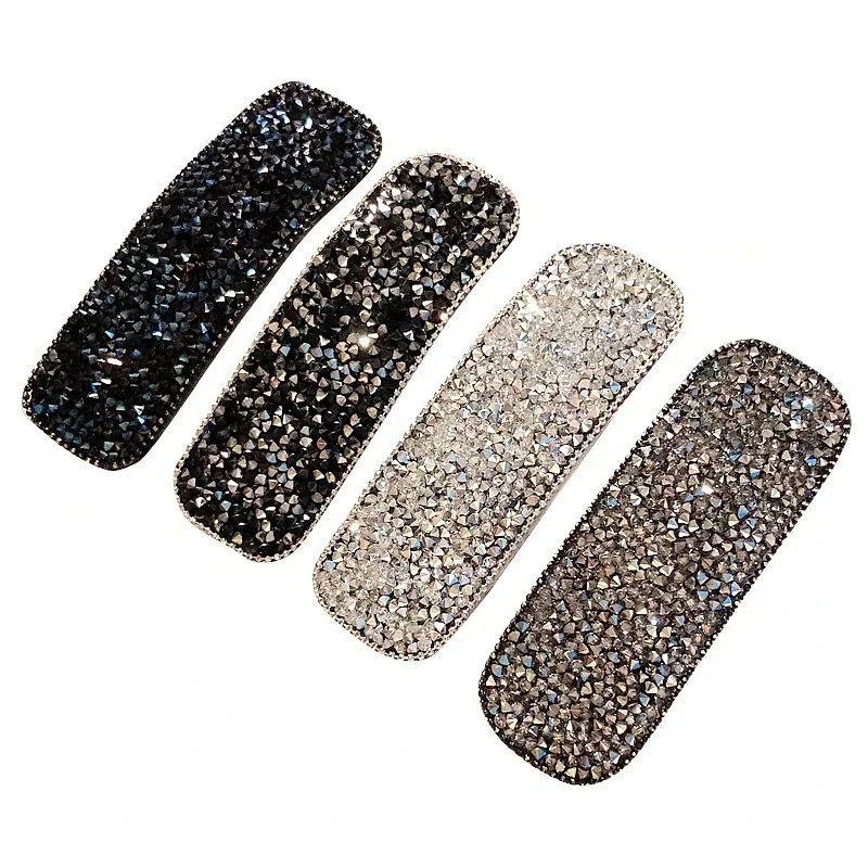 Модные аксессуары для волос девушек розничная продажа полностью черные заколки со стразами