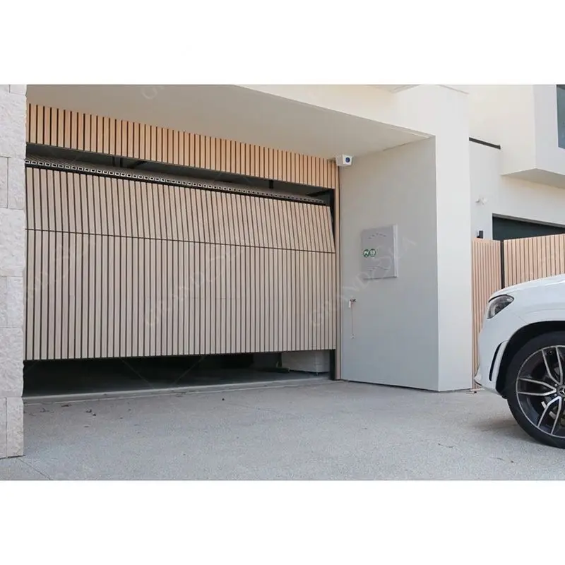 Australian Hurricane Impact Overhead Residential Modern Luxury Wooden Look Batten Garage Doors for Homes