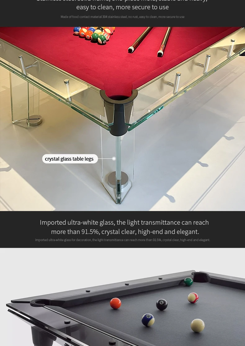 Customizable American Standard Black Eight Full Set Snooker Pool Table