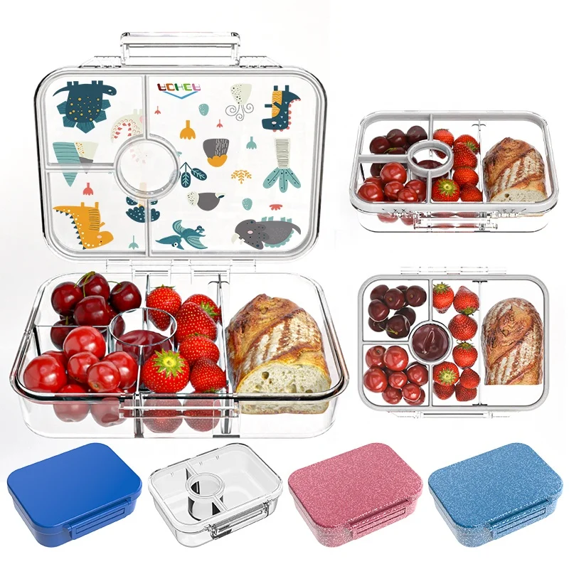 Aohea Eco Microwave Food Container Set Plastic Tritan Kids Bento Lunch Box Set for School